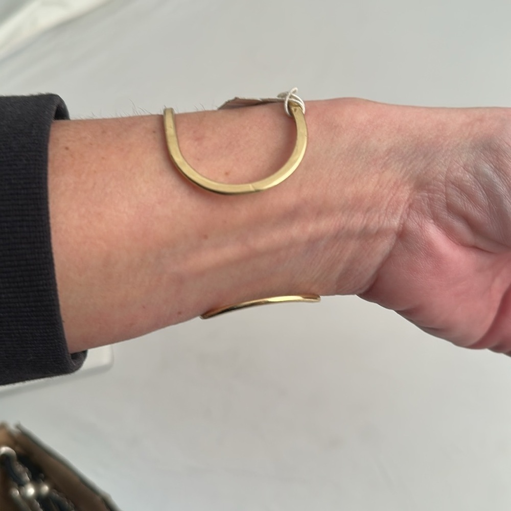 Evereve polished 14k gold plated brass abstract cuff bracelet - Picture 4 of 5